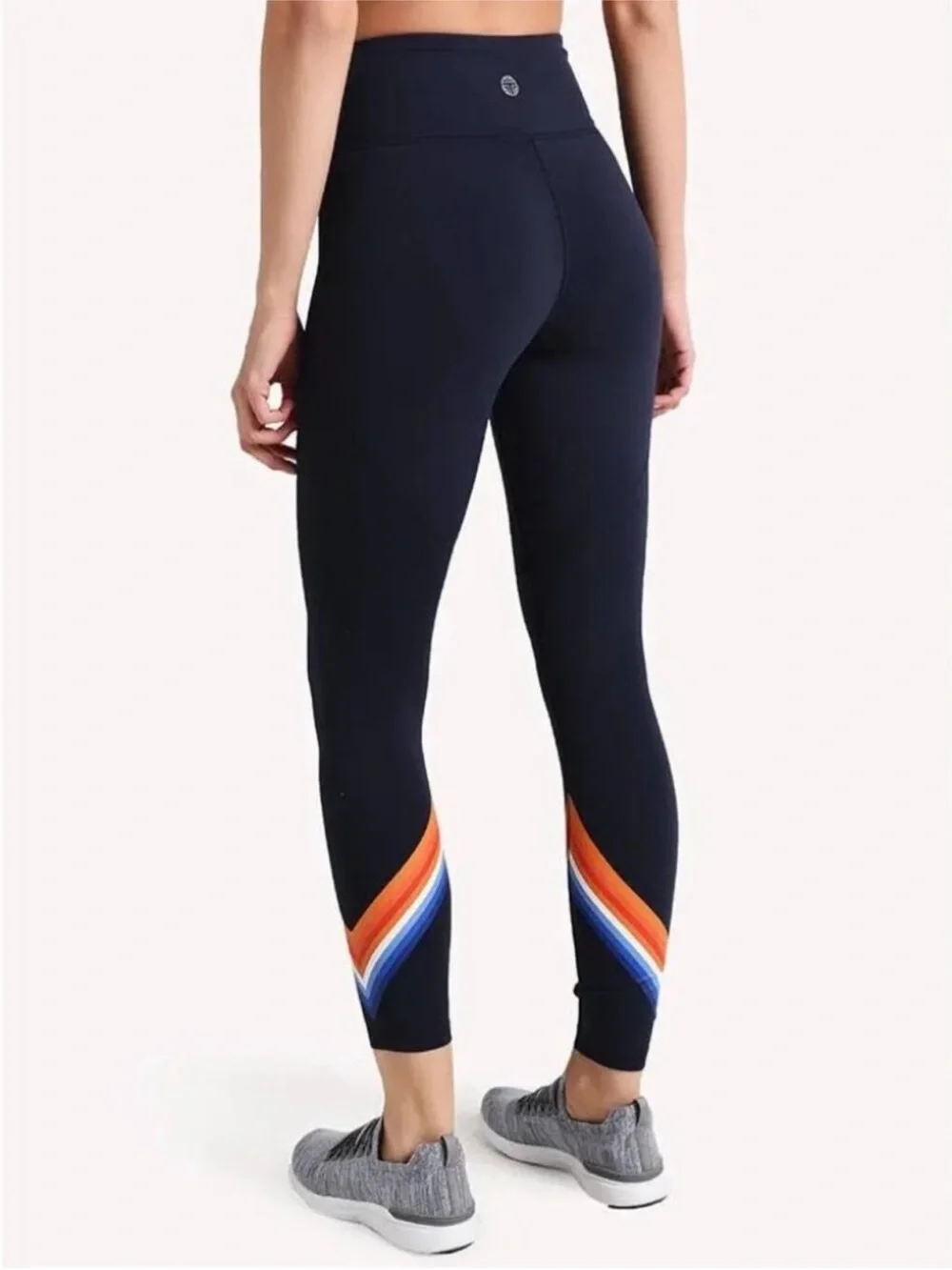 Tory Burch Sport | Navy High-Rise Tempo Chevron 7/8 Leggings Sz XL
